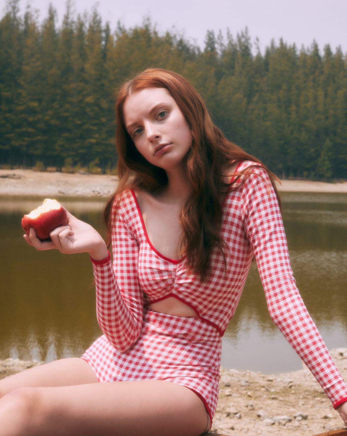 Exclusive Tartan one-piece in red tartan
