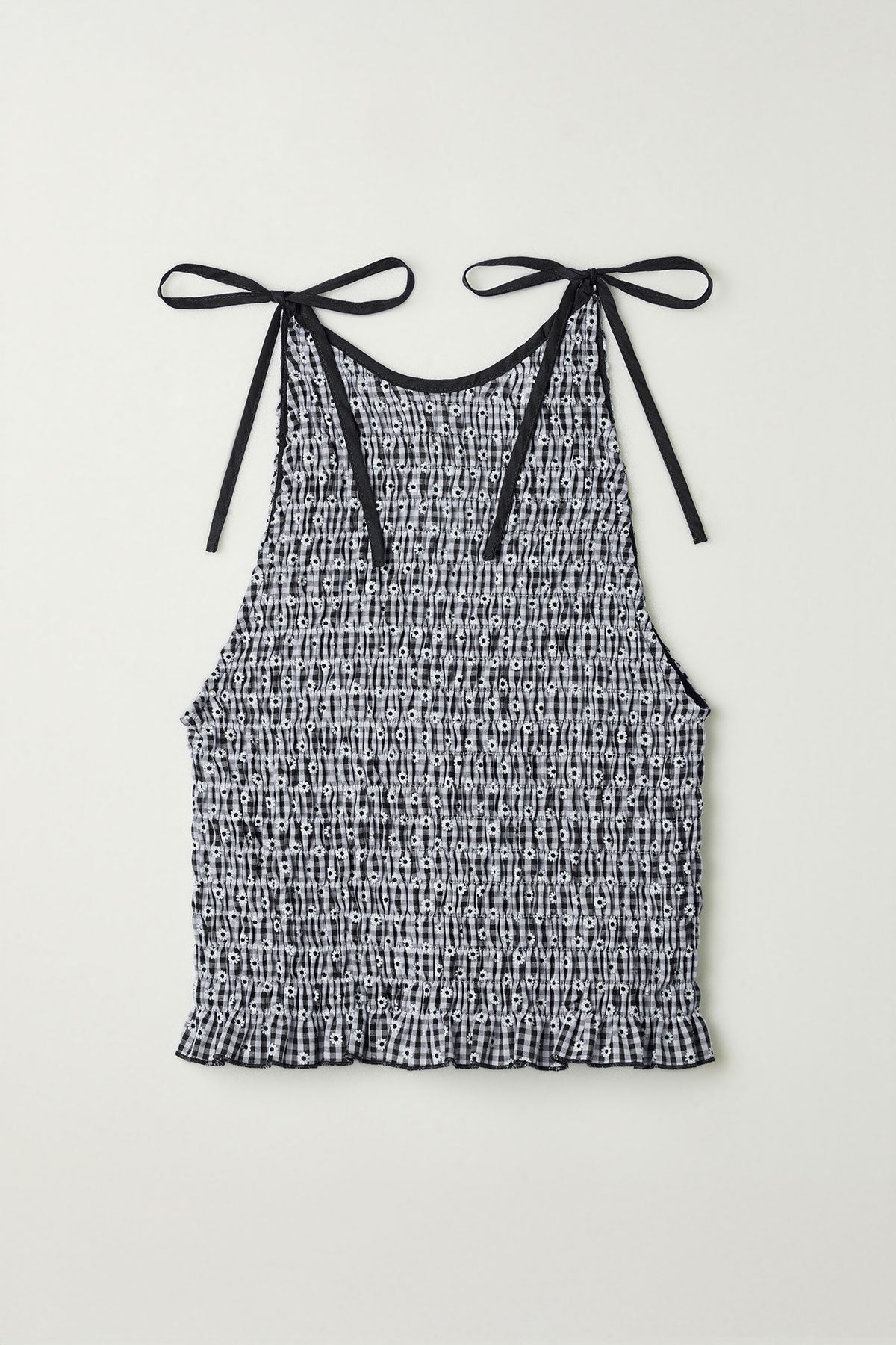 #colour_black daisies gingham